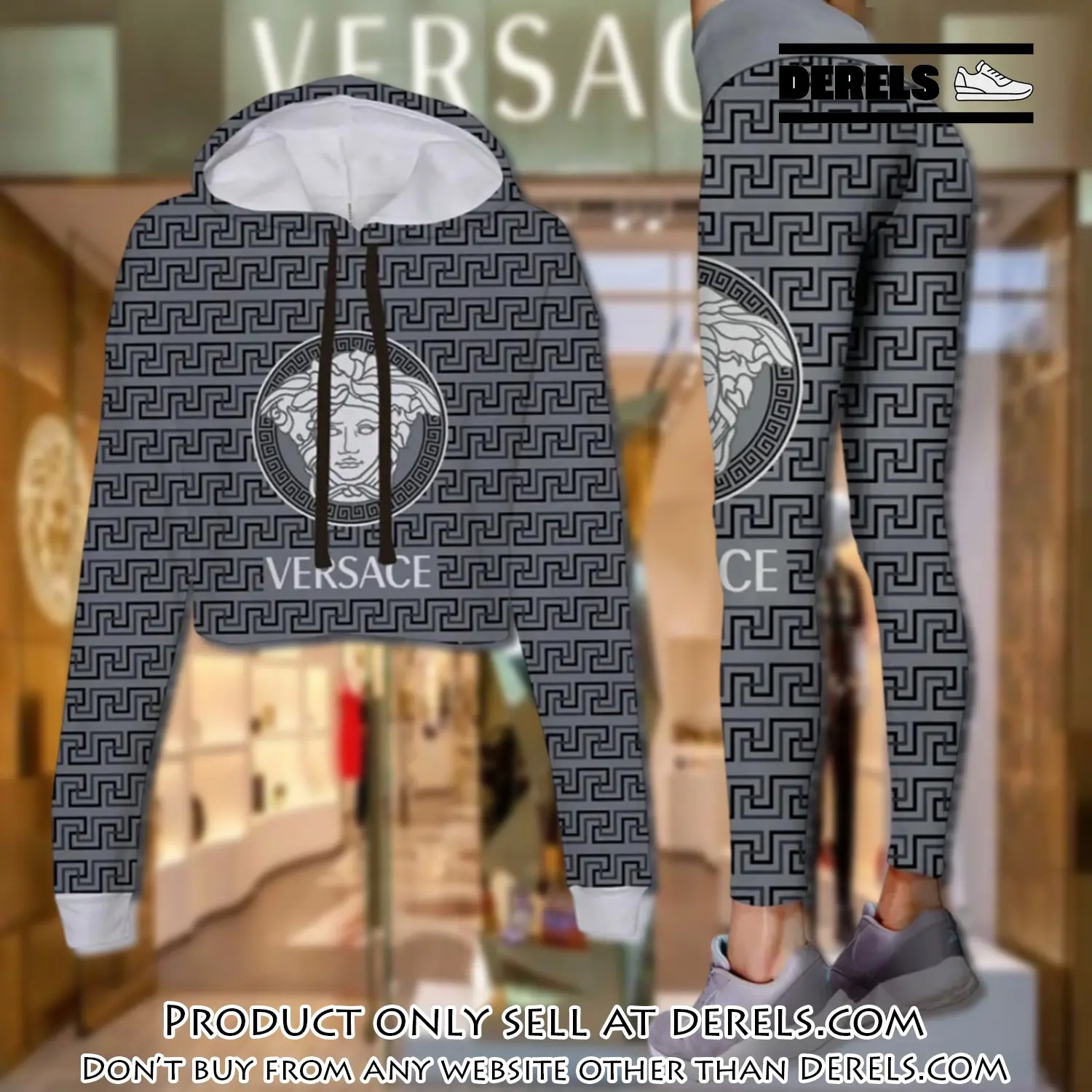 Versace luxury brand clothes leggings and crop top set for women dr2027485